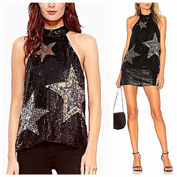 NWT Parker Vika Sequin Halter Top Size S - Picture 1 of 14
